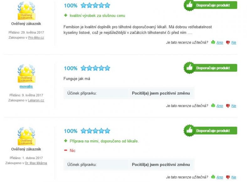 Femibion 1 (800) Femibion 2 (400) - recenze, zkušenosti a ceny - Bio ...