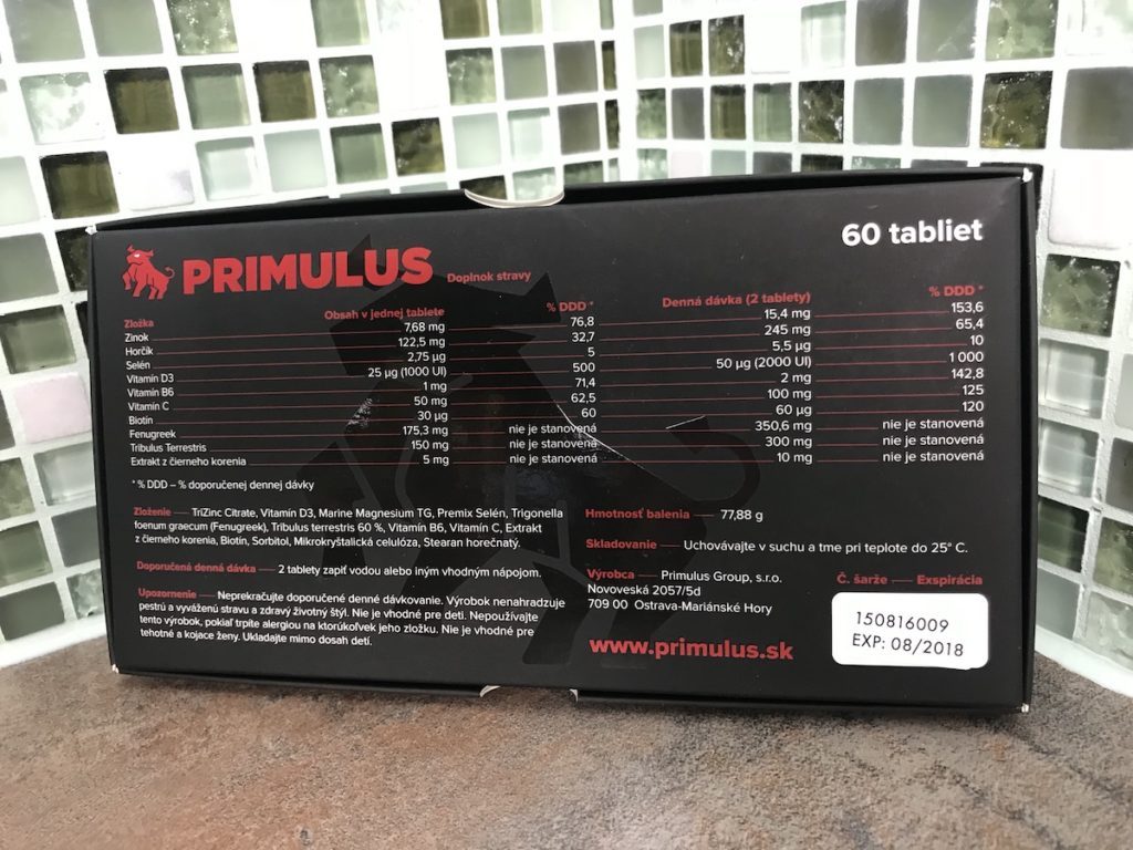 Primulus (složení, dávkování)