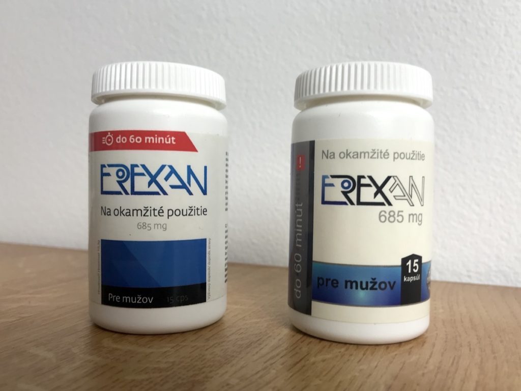 Erexan - nové a staré balení