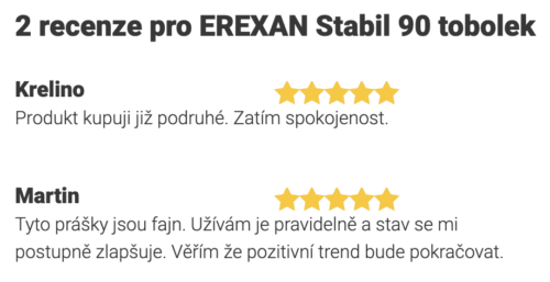 Erexan Stabil - zkušenosti a hodnocení uživatelů