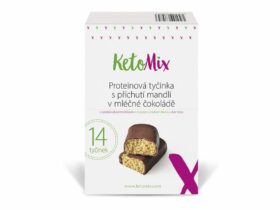 Proteinové tyčinky s příchutí mandlí v mléčné čokoládě – KetoMix